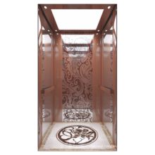 2021 Hot selling Rose titanium mirror etching stainess steel home lifts residential elevator